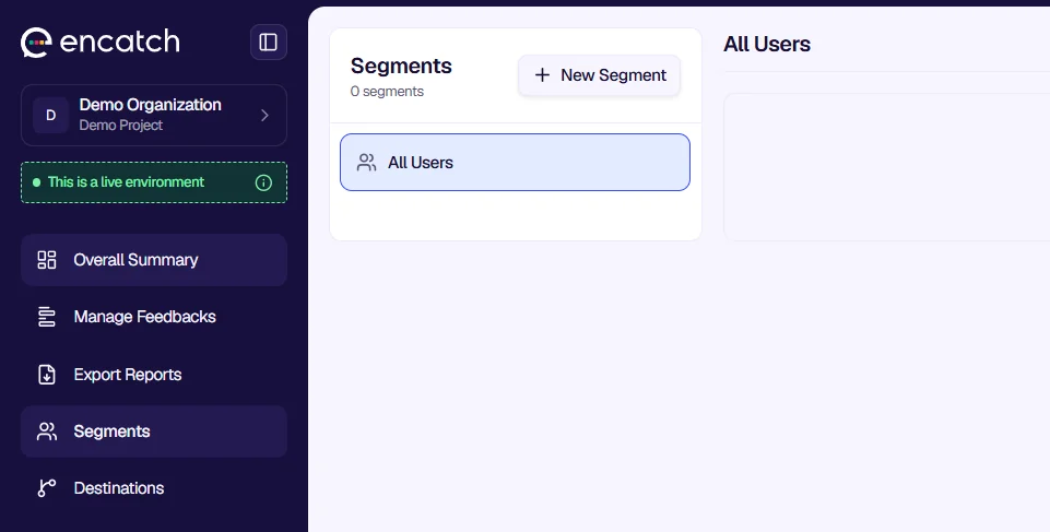Create new segment - Name, description, and segment type