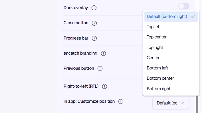 Customize position - Widget placement