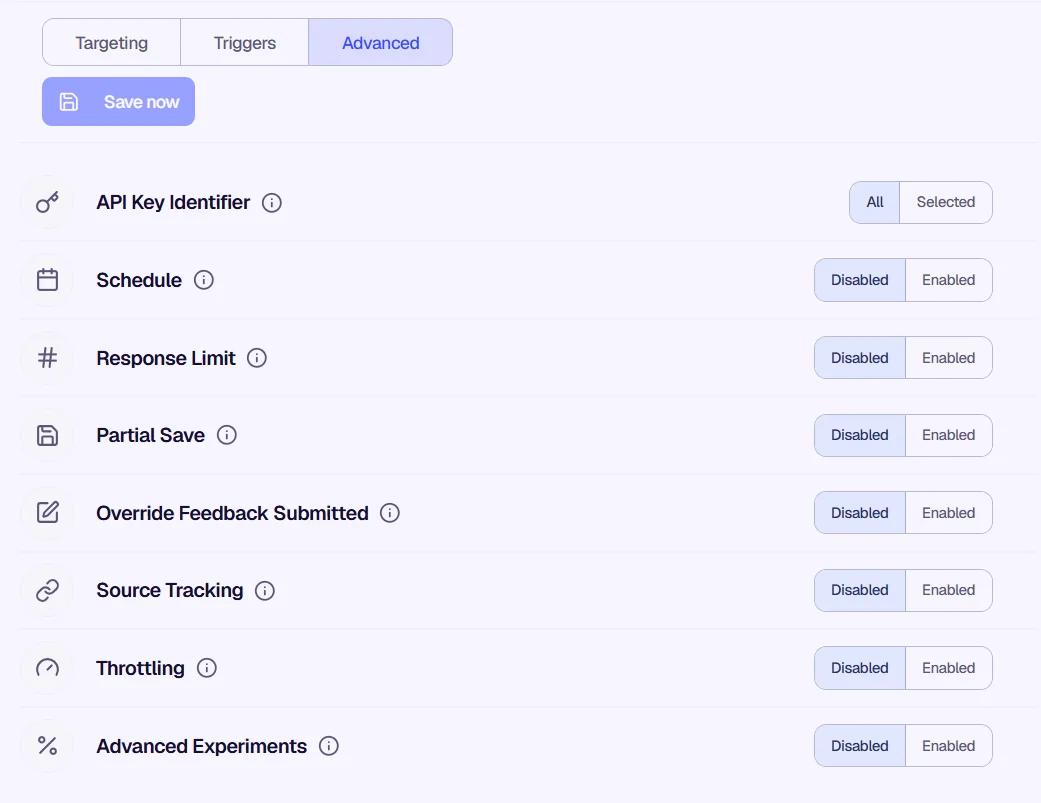 Advanced Features - Overview of all available options