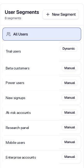 Segments in sidebar and list view