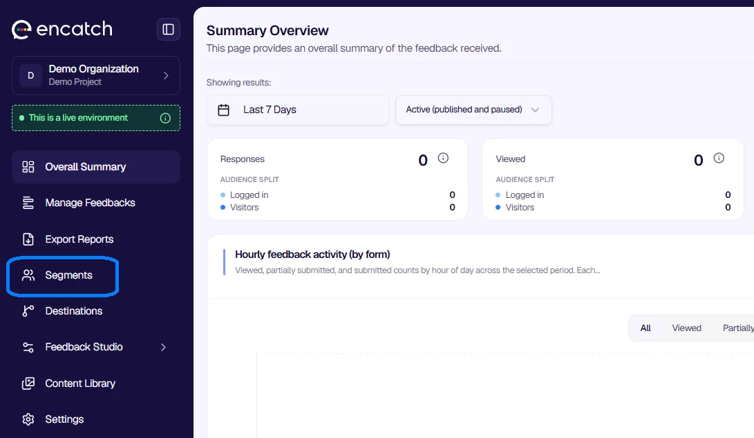 Segments in sidebar and list view