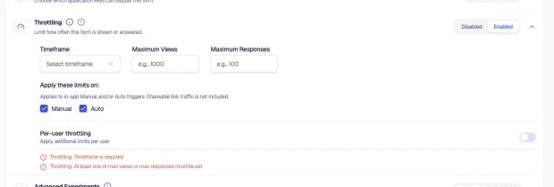 Throttling - Set view and response limits